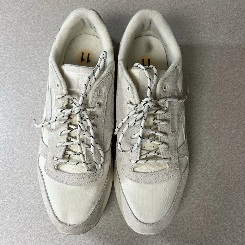 Reebok Men's Classic Leather Cordura White/cream Sneakers Size 11 EUC‎